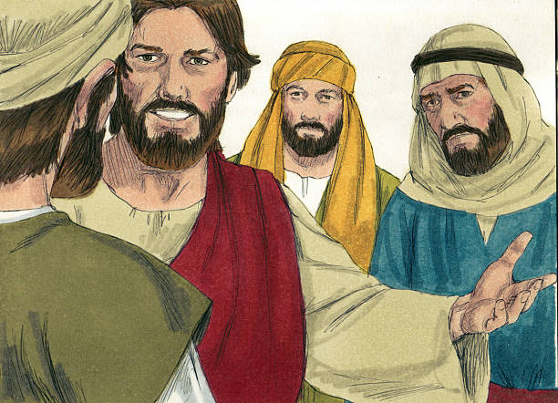 Jesus was traveling and teaching people. Jesus and the disciples were tired and went away to rest, but the crowds followed them. Jesus taught the crowd and healed the sick. When evening came, the disciples suggested that Jesus send the crowd away because there was no food to feed them. Jesus then took fives loaves of bread and two fish that a young boy had and fed the entire crowd. When everyone had eaten there were still twelve full baskets of bread and fish left. The Bible Art Library is a collection of commissioned biblical paintings. During the late 1970s and early 1980s, under a work-for-hire contract, artist Jim Padgett created illustrations for 208 Bible stories encompassing the entire Bible from Genesis through Revelation. There are over 2200 high-quality, colorful, and authentic illustrations.